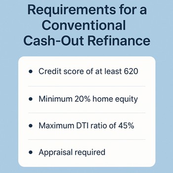 Requirements for a cashout refinance